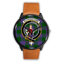 Load image into Gallery viewer, Elphinstone Clans ,Pink Leather watch, leather steel watch, tartan watch, tartan watches, clan watch, scotland watch, merry christmas, cyber Monday, halloween, black Friday