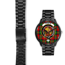 Load image into Gallery viewer, Fairlie Modern Clans ,Black Leather watch, leather steel watch, tartan watch, tartan watches, clan watch, scotland watch, merry christmas, cyber Monday, halloween, black Friday