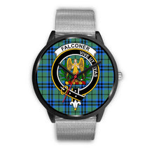 Load image into Gallery viewer, Falconer Clans ,Rose Gold Metal Link watch, leather steel watch, tartan watch, tartan watches, clan watch, scotland watch, merry christmas, cyber Monday, halloween, black Friday