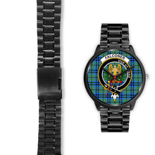 Load image into Gallery viewer, Falconer Clans ,Black Leather watch, leather steel watch, tartan watch, tartan watches, clan watch, scotland watch, merry christmas, cyber Monday, halloween, black Friday