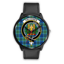 Load image into Gallery viewer, Falconer Clans ,Black Metal Mesh watch, leather steel watch, tartan watch, tartan watches, clan watch, scotland watch, merry christmas, cyber Monday, halloween, black Friday