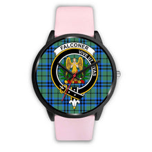 Load image into Gallery viewer, Falconer Clans ,Silver Metal Link watch, leather steel watch, tartan watch, tartan watches, clan watch, scotland watch, merry christmas, cyber Monday, halloween, black Friday