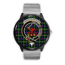 Load image into Gallery viewer, Farquharson Modern Clans ,Rose Gold Metal Link watch, leather steel watch, tartan watch, tartan watches, clan watch, scotland watch, merry christmas, cyber Monday, halloween, black Friday