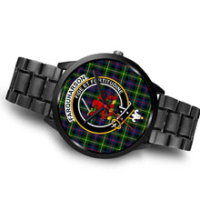 Load image into Gallery viewer, Farquharson Modern Clans ,Brown Leather watch, leather steel watch, tartan watch, tartan watches, clan watch, scotland watch, merry christmas, cyber Monday, halloween, black Friday