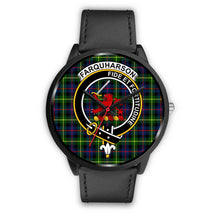 Load image into Gallery viewer, Farquharson Modern Clans ,Black Metal Mesh watch, leather steel watch, tartan watch, tartan watches, clan watch, scotland watch, merry christmas, cyber Monday, halloween, black Friday