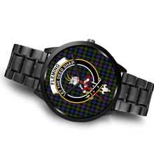 Load image into Gallery viewer, Fleming Clans ,Brown Leather watch, leather steel watch, tartan watch, tartan watches, clan watch, scotland watch, merry christmas, cyber Monday, halloween, black Friday