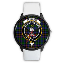 Load image into Gallery viewer, Fleming Clans ,Silver Metal Mesh watch, leather steel watch, tartan watch, tartan watches, clan watch, scotland watch, merry christmas, cyber Monday, halloween, black Friday