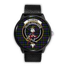 Load image into Gallery viewer, Fleming Clans ,Rose Gold Metal Mesh watch, leather steel watch, tartan watch, tartan watches, clan watch, scotland watch, merry christmas, cyber Monday, halloween, black Friday