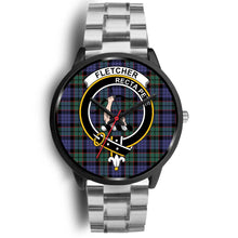 Load image into Gallery viewer, Fletcher Modern Clans ,Rose Gold Metal Link watch, leather steel watch, tartan watch, tartan watches, clan watch, scotland watch, merry christmas, cyber Monday, halloween, black Friday