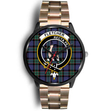 Load image into Gallery viewer, Fletcher Modern Clans ,Brown Leather watch, leather steel watch, tartan watch, tartan watches, clan watch, scotland watch, merry christmas, cyber Monday, halloween, black Friday