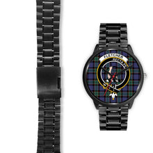 Load image into Gallery viewer, Fletcher Modern Clans ,Black Leather watch, leather steel watch, tartan watch, tartan watches, clan watch, scotland watch, merry christmas, cyber Monday, halloween, black Friday