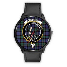 Load image into Gallery viewer, Fletcher Modern Clans ,Black Metal Mesh watch, leather steel watch, tartan watch, tartan watches, clan watch, scotland watch, merry christmas, cyber Monday, halloween, black Friday