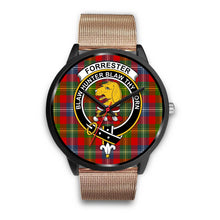 Load image into Gallery viewer, Forrester Clans ,Brown Leather watch, leather steel watch, tartan watch, tartan watches, clan watch, scotland watch, merry christmas, cyber Monday, halloween, black Friday