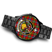 Load image into Gallery viewer, Forrester Clans ,Brown Leather watch, leather steel watch, tartan watch, tartan watches, clan watch, scotland watch, merry christmas, cyber Monday, halloween, black Friday