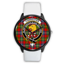 Load image into Gallery viewer, Forrester Clans ,Silver Metal Mesh watch, leather steel watch, tartan watch, tartan watches, clan watch, scotland watch, merry christmas, cyber Monday, halloween, black Friday