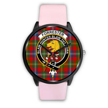 Load image into Gallery viewer, Forrester Clans ,Silver Metal Link watch, leather steel watch, tartan watch, tartan watches, clan watch, scotland watch, merry christmas, cyber Monday, halloween, black Friday