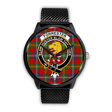 Load image into Gallery viewer, Forrester Clans ,Rose Gold Metal Mesh watch, leather steel watch, tartan watch, tartan watches, clan watch, scotland watch, merry christmas, cyber Monday, halloween, black Friday