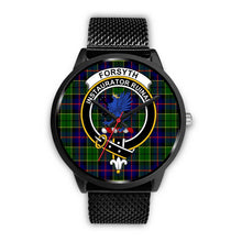 Load image into Gallery viewer, Forsyth Modern Clans ,Silver Metal Link watch, leather steel watch, tartan watch, tartan watches, clan watch, scotland watch, merry christmas, cyber Monday, halloween, black Friday