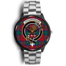Load image into Gallery viewer, Fotheringham Modern Clans ,Rose Gold Metal Link watch, leather steel watch, tartan watch, tartan watches, clan watch, scotland watch, merry christmas, cyber Monday, halloween, black Friday