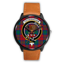 Load image into Gallery viewer, Fotheringham Modern Clans ,White Leather watch, leather steel watch, tartan watch, tartan watches, clan watch, scotland watch, merry christmas, cyber Monday, halloween, black Friday
