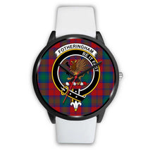 Load image into Gallery viewer, Fotheringham Modern Clans ,Black Metal Mesh watch, leather steel watch, tartan watch, tartan watches, clan watch, scotland watch, merry christmas, cyber Monday, halloween, black Friday