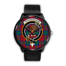 Load image into Gallery viewer, Fotheringham Modern Clans ,Silver Metal Link watch, leather steel watch, tartan watch, tartan watches, clan watch, scotland watch, merry christmas, cyber Monday, halloween, black Friday