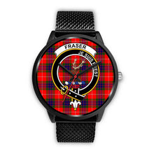 Load image into Gallery viewer, Fraser Modern Clans ,Rose Gold Metal Mesh watch, leather steel watch, tartan watch, tartan watches, clan watch, scotland watch, merry christmas, cyber Monday, halloween, black Friday