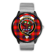 Load image into Gallery viewer, Fraser of Lovat Clans ,Rose Gold Metal Mesh watch, leather steel watch, tartan watch, tartan watches, clan watch, scotland watch, merry christmas, cyber Monday, halloween, black Friday