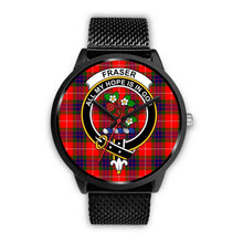 Load image into Gallery viewer, Fraser of Lovat Clans ,Silver Metal Link watch, leather steel watch, tartan watch, tartan watches, clan watch, scotland watch, merry christmas, cyber Monday, halloween, black Friday