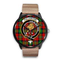 Load image into Gallery viewer, Fullerton Clans ,Brown Leather watch, leather steel watch, tartan watch, tartan watches, clan watch, scotland watch, merry christmas, cyber Monday, halloween, black Friday