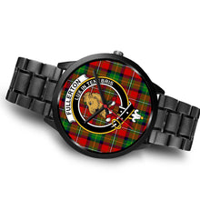 Load image into Gallery viewer, Fullerton Clans ,Brown Leather watch, leather steel watch, tartan watch, tartan watches, clan watch, scotland watch, merry christmas, cyber Monday, halloween, black Friday