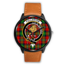 Load image into Gallery viewer, Fullerton Clans ,Pink Leather watch, leather steel watch, tartan watch, tartan watches, clan watch, scotland watch, merry christmas, cyber Monday, halloween, black Friday