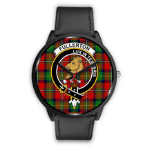 Load image into Gallery viewer, Fullerton Clans ,Black Metal Mesh watch, leather steel watch, tartan watch, tartan watches, clan watch, scotland watch, merry christmas, cyber Monday, halloween, black Friday