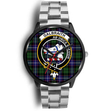 Load image into Gallery viewer, Galbraith Modern Clans ,Black Metal Link watch, leather steel watch, tartan watch, tartan watches, clan watch, scotland watch, merry christmas, cyber Monday, halloween, black Friday