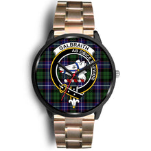 Load image into Gallery viewer, Galbraith Modern Clans ,Black Leather watch, leather steel watch, tartan watch, tartan watches, clan watch, scotland watch, merry christmas, cyber Monday, halloween, black Friday