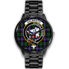 Load image into Gallery viewer, Galbraith Modern Clans ,Black Metal Link watch, leather steel watch, tartan watch, tartan watches, clan watch, scotland watch, merry christmas, cyber Monday, halloween, black Friday