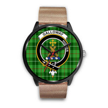 Load image into Gallery viewer, Galloway District Clans ,Brown Leather watch, leather steel watch, tartan watch, tartan watches, clan watch, scotland watch, merry christmas, cyber Monday, halloween, black Friday