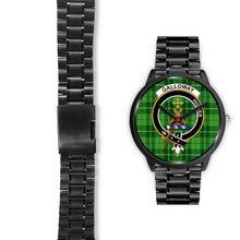 Load image into Gallery viewer, Galloway District Clans ,Black Leather watch, leather steel watch, tartan watch, tartan watches, clan watch, scotland watch, merry christmas, cyber Monday, halloween, black Friday