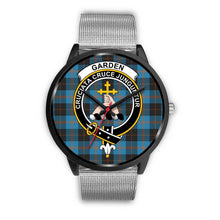 Load image into Gallery viewer, Garden Clans ,Rose Gold Metal Link watch, leather steel watch, tartan watch, tartan watches, clan watch, scotland watch, merry christmas, cyber Monday, halloween, black Friday