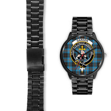 Load image into Gallery viewer, Garden Clans ,Black Leather watch, leather steel watch, tartan watch, tartan watches, clan watch, scotland watch, merry christmas, cyber Monday, halloween, black Friday