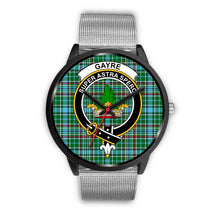 Load image into Gallery viewer, Gayre Clans ,Rose Gold Metal Link watch, leather steel watch, tartan watch, tartan watches, clan watch, scotland watch, merry christmas, cyber Monday, halloween, black Friday
