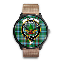 Load image into Gallery viewer, Gayre Clans ,Brown Leather watch, leather steel watch, tartan watch, tartan watches, clan watch, scotland watch, merry christmas, cyber Monday, halloween, black Friday