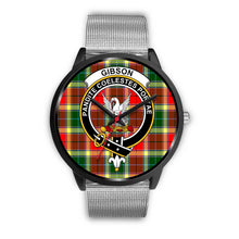 Load image into Gallery viewer, Gibbs Clans ,Rose Gold Metal Link watch, leather steel watch, tartan watch, tartan watches, clan watch, scotland watch, merry christmas, cyber Monday, halloween, black Friday