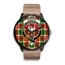 Load image into Gallery viewer, Gibbs Clans ,Brown Leather watch, leather steel watch, tartan watch, tartan watches, clan watch, scotland watch, merry christmas, cyber Monday, halloween, black Friday