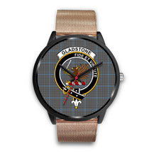 Load image into Gallery viewer, Gladstone Clans ,Brown Leather watch, leather steel watch, tartan watch, tartan watches, clan watch, scotland watch, merry christmas, cyber Monday, halloween, black Friday