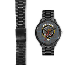 Load image into Gallery viewer, Gladstone Clans ,Black Leather watch, leather steel watch, tartan watch, tartan watches, clan watch, scotland watch, merry christmas, cyber Monday, halloween, black Friday