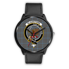 Load image into Gallery viewer, Gladstone Clans ,Black Metal Mesh watch, leather steel watch, tartan watch, tartan watches, clan watch, scotland watch, merry christmas, cyber Monday, halloween, black Friday