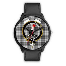 Load image into Gallery viewer, Glen Clans ,Black Metal Mesh watch, leather steel watch, tartan watch, tartan watches, clan watch, scotland watch, merry christmas, cyber Monday, halloween, black Friday