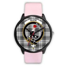 Load image into Gallery viewer, Glen Clans ,Silver Metal Link watch, leather steel watch, tartan watch, tartan watches, clan watch, scotland watch, merry christmas, cyber Monday, halloween, black Friday