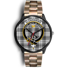 Load image into Gallery viewer, Glendinning Clans ,Black Leather watch, leather steel watch, tartan watch, tartan watches, clan watch, scotland watch, merry christmas, cyber Monday, halloween, black Friday